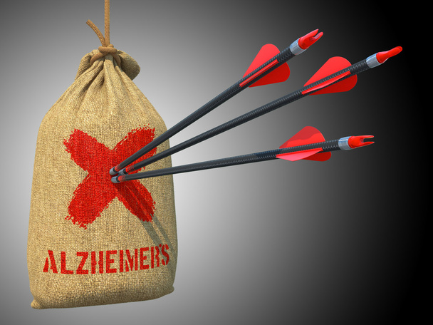 Alzheimers - Pfeile treffen ins rote Markierungsziel. - Foto, Bild