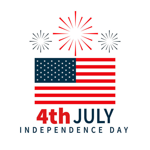 4 luglio, giorno dell'indipendenza post sociale, volantino, poster o t shirt design - Vettoriali, immagini