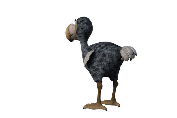 personnage de dessin animé drôle bébé vautour isolé sur un fond blanc. Figure 3d, clip art comme modèle de collage. rendu 3d, illustration 3d. - Photo, image