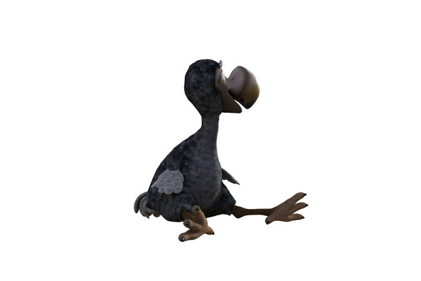 personnage de dessin animé drôle bébé vautour isolé sur un fond blanc. Figure 3d, clip art comme modèle de collage. rendu 3d, illustration 3d. - Photo, image