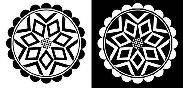 Mandala design koncept geometrických tvarů izolovaných na černém a bílém pozadí  - Vektor, obrázek