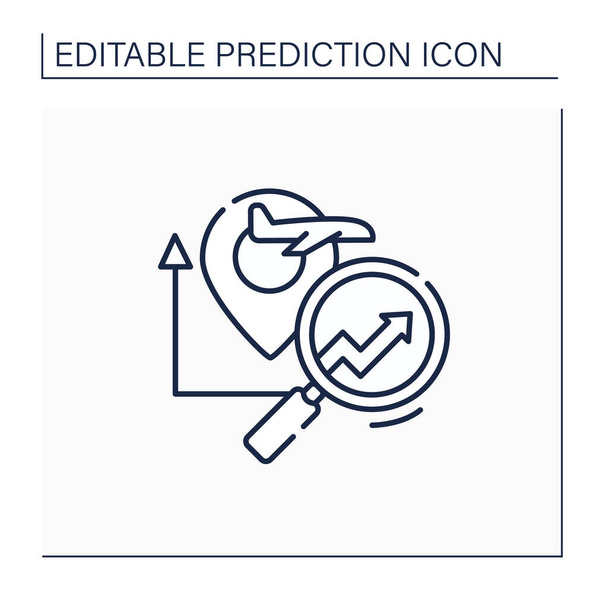 Predictive Analytics Zeilensymbol für Reiseanalyse - Vektor, Bild