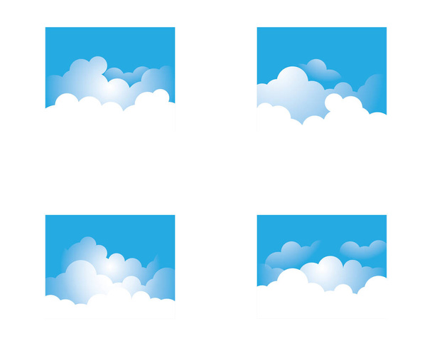Bulut arkaplan vektör çizimine sahip mavi gökyüzü - Vektör, Görsel
