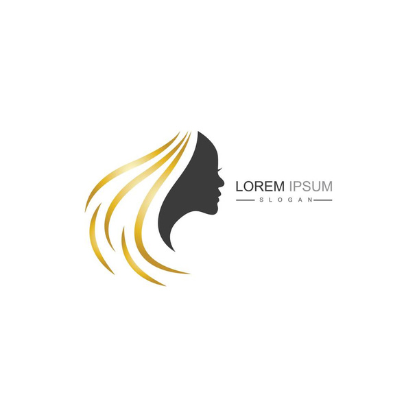Frauen Gesicht Silhouette Illustration Logo-Vorlage - Vektor, Bild