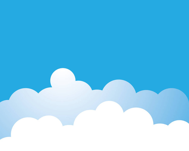 Blauwe lucht met wolk achtergrond vector illustratie ontwerp - Vector, afbeelding