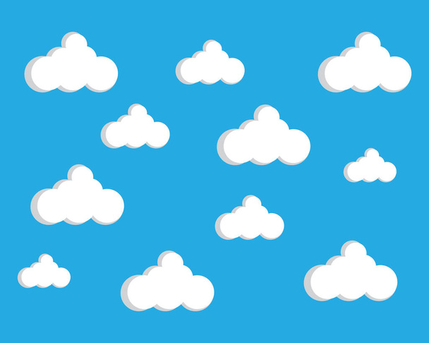 Blue sky with cloud background vector illustration design - Vector, Image