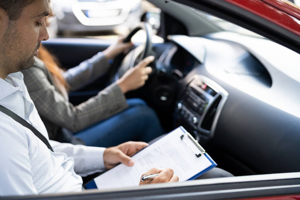 Driving License Lesson Or Test With Instructor - Fotografie, Obrázek