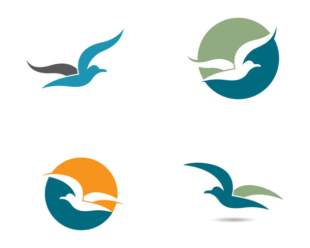 Zeemeeuw logo template vector pictogram illustratie ontwerp - Vector, afbeelding