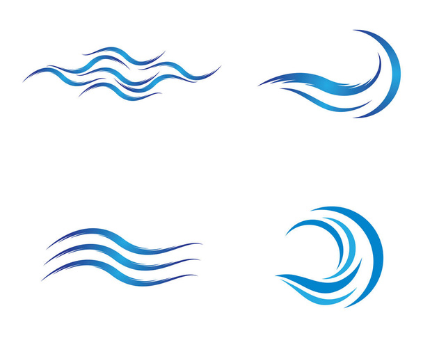 Vague d'eau logo vectoriel icône illustration design - Vecteur, image