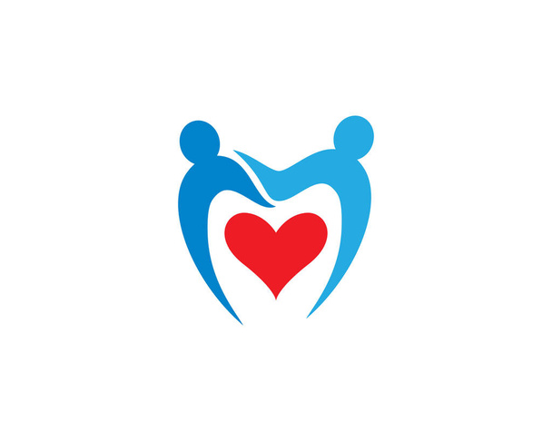 Przyjęcie i opieka społeczna logo szablon wektor ikona ilustracja projekt - Wektor, obraz