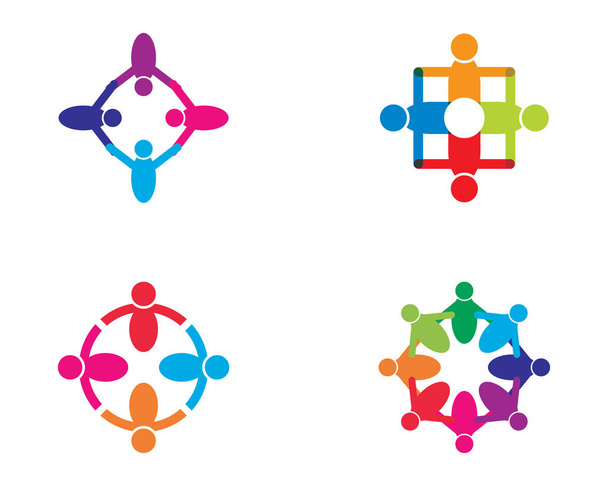 Adoption and community care logo template vector icon illustration design - Vector, Imagen