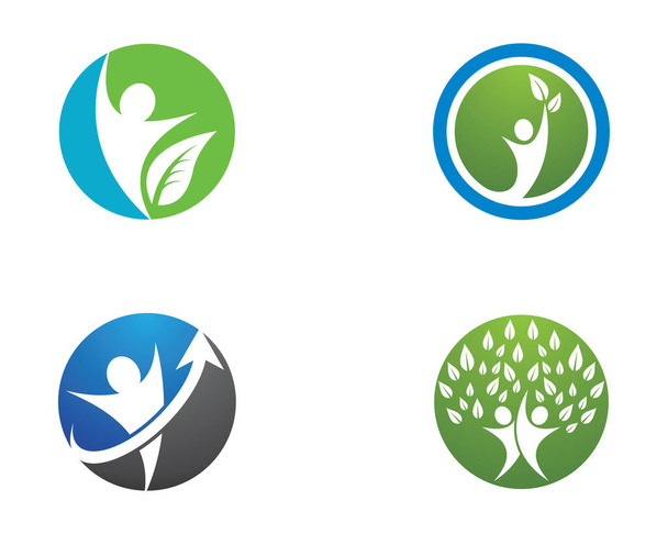 Sağlıklı Yaşam Logosu vektör ikonu çizimi tasarımı - Vektör, Görsel
