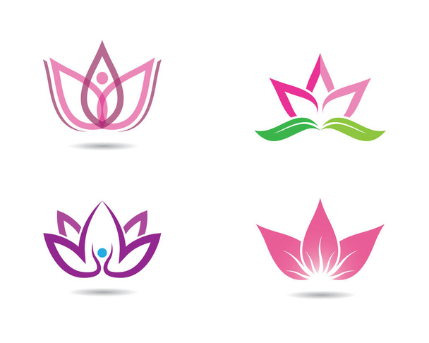 Beauty flowers logo template vector icon - Wektor, obraz