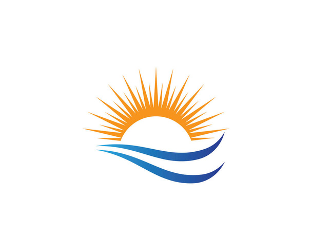 Sun logo plantilla vector icono ilustración diseño - Vector, imagen