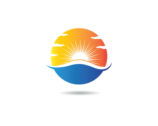 Sun logo plantilla vector icono ilustración diseño - Vector, Imagen