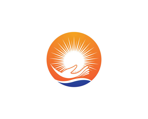 Güneş logosu şablon vektör resimleme tasarımı - Vektör, Görsel