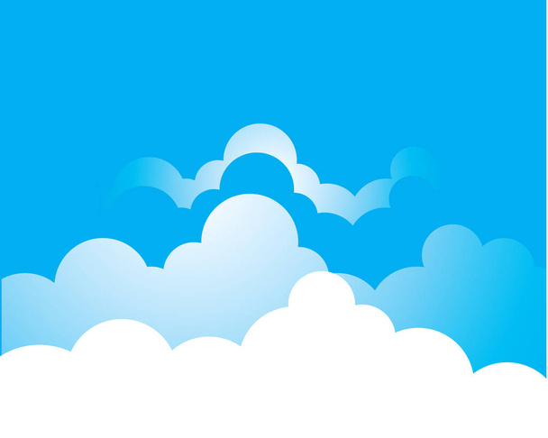 Ciel bleu avec motif d'illustration vectoriel de fond nuage - Vecteur, image
