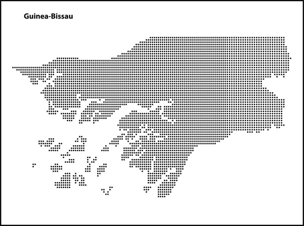 Vector halftone Dotted map of Guinea-Bissau country for your design, Travel Illustration concept. - Vector, Image