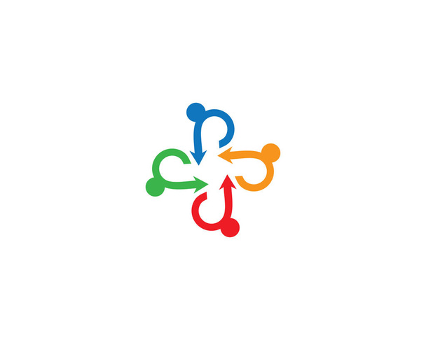 Усыновление и уход за логотипом сообщества дизайн векторной иконки иллюстрации - Вектор,изображение
