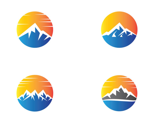 Modèle de logo de montagne vectoriel icône illustration design - Vecteur, image