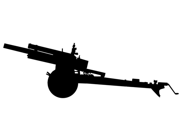 WW2 serisi - Amerikan 105mm obüs M2a1 alan arttillery - Vektör, Görsel