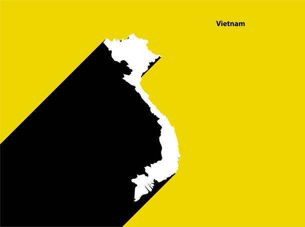 Vietnam Mapa en cartel retro con sombra larga. Signo vintage fácil de editar, manipular, cambiar el tamaño o colorear. - Vector, Imagen