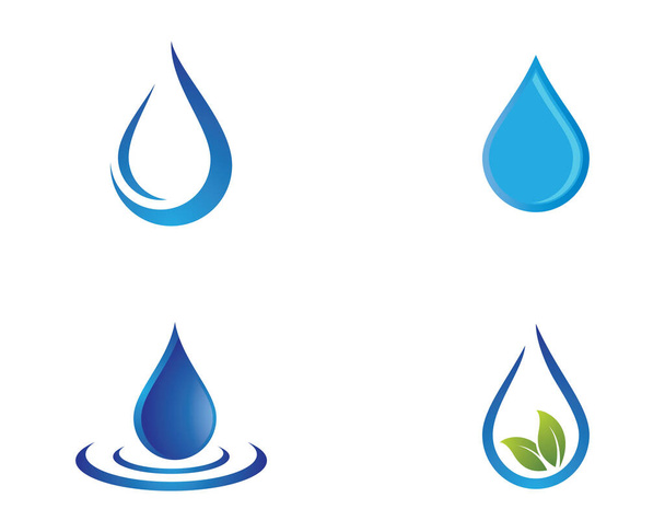 Plantilla de logotipo gota de agua icono de vectores diseño de ilustración - Vector, imagen