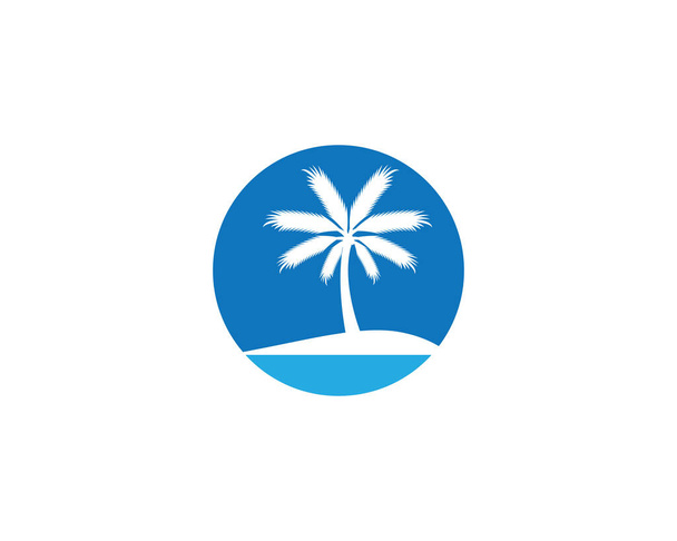 Modèle de logo d'été palmier illustration vectorielle - Vecteur, image