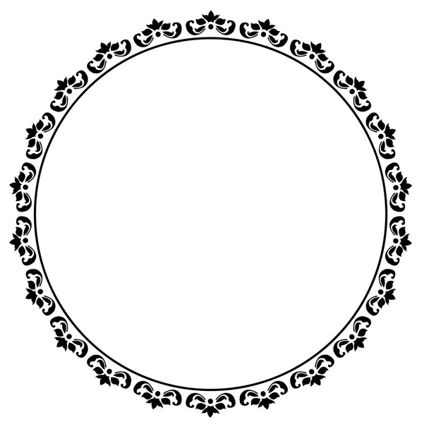 Στρογγυλό πλαίσιο σχεδιασμός έννοια της floral γραμμή τέχνης που απομονώνονται σε λευκό φόντο  - Διάνυσμα, εικόνα