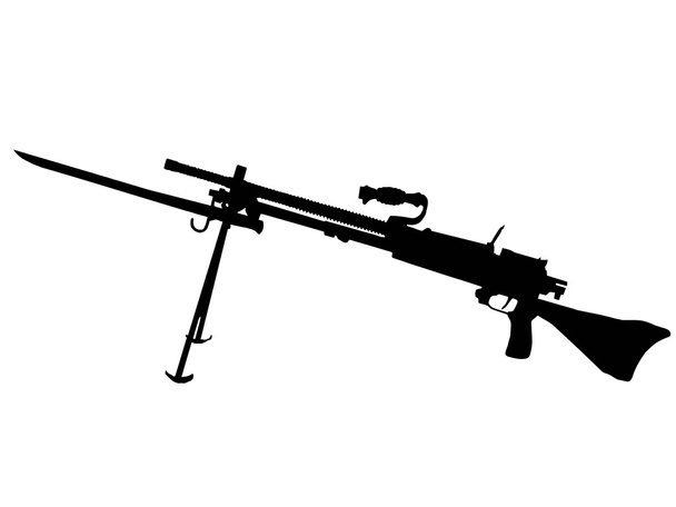 WW2 - ametralladora
 - Vector, Imagen