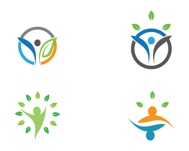 Vida saudável Modelo de logotipo ícone do vetor ilustração design - Vetor, Imagem