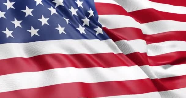 Flag of the United States of America waving 3d animation. Seamless looping American flag animation. USA flag waving 4k - Footage, Video