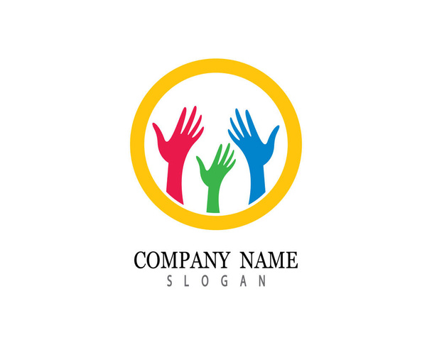 Hand care logo template vector icon illustration - Vector, Image