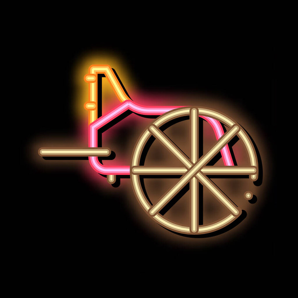 hölzerne griechische Rad Neon Glühen Ikone Illustration - Vektor, Bild
