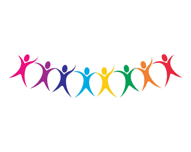Adoção e cuidado comunitário logotipo modelo vetor ícone ilustração design - Vetor, Imagem