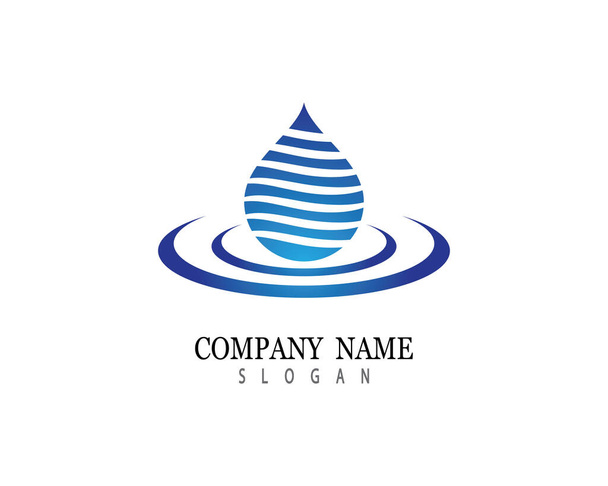 Modelo de logotipo de gota de água ícone de vetor ilustração design - Vetor, Imagem