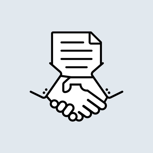 Deal icon. Business agreement. Handshake. Contract. Partnership concept. Vector EPS 10. Isolated on white background. - Vector, Image