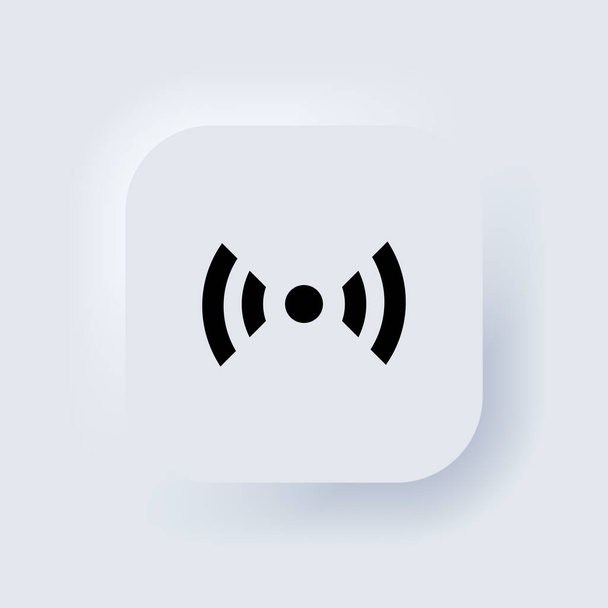 Icona wireless e wifi. Simbolo del segnale Wi-Fi. Segnale di visualizzazione icona wireless Wifi. Raccolta di accesso a Internet remoto. Pulsante web interfaccia utente bianca UX UI neumorfica. Neumorfismo. Vettore EPS 10. - Vettoriali, immagini