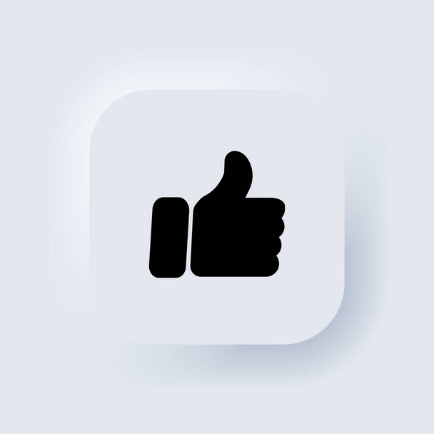 親指を立てるボタン。アイコンのように。親指を上げて。ソーシャルメディアの概念。新変調UI UXホワイトユーザーインターフェイスのウェブボタン.新体形主義。ベクトルEPS 10. - ベクター画像