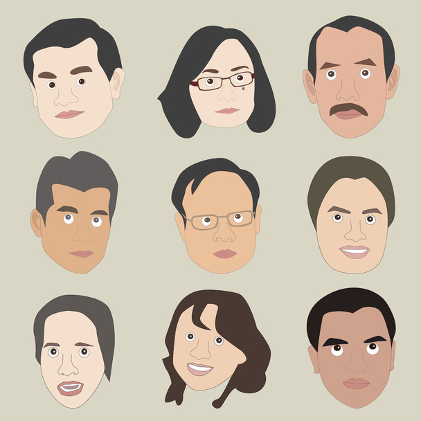Human Faces - Vector, Image