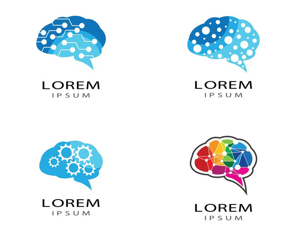 Brain logo template vector icon illustration design - Vector, Image