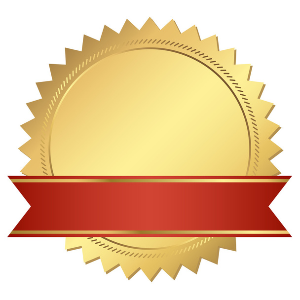 Certificato d'oro con banner rosso
 - Vettoriali, immagini