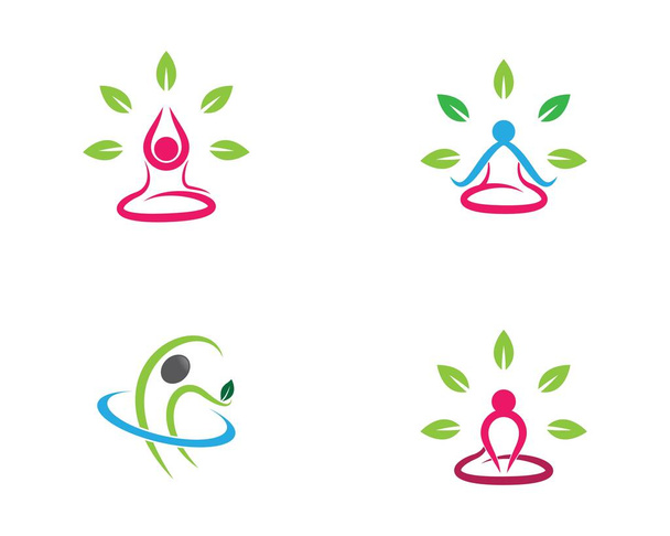 Wellness logo template vector icon illustration - Vector, Image
