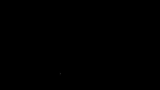 Weiße Linie Tequila Flasche Symbol isoliert auf schwarzem Hintergrund. Mexikanischer Alkoholkonsum. 4K Video Motion Grafik Animation - Filmmaterial, Video
