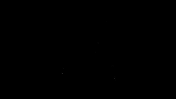 Bílá čára Ikona únosu izolována na černém pozadí. Koncept obchodování s lidmi. Znamení únosu. Zatčen, zločinecký symbol. Grafická animace pohybu videa 4K - Záběry, video