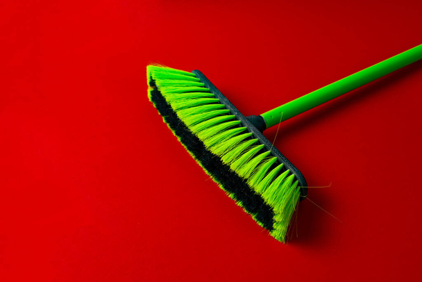 a simple cleaning colorful brush flat lay on the floor isolated - Foto, immagini