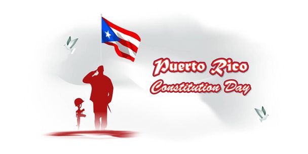 vektorová ilustrace pro Puerto - Ricco ústavní den - Vektor, obrázek