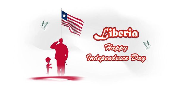 διανυσματική απεικόνιση για τη Λιβερία ημέρα ανεξαρτησίας - Διάνυσμα, εικόνα