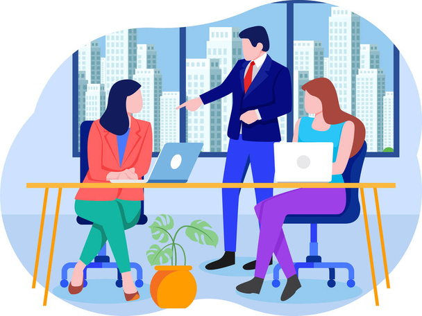 Business team during a meeting - Vector, Image