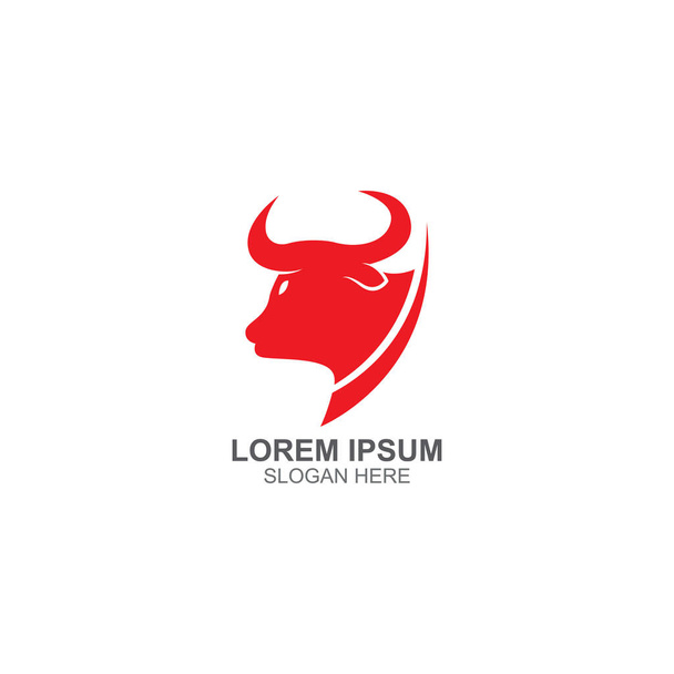 Bull hoorn en buffel logo en symbolen sjabloon pictogrammen app - Vector, afbeelding